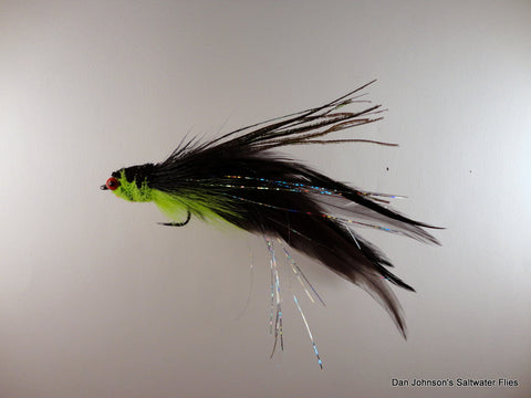 Flat Nose Andino Deceiver - Chartreuse Black, Hackle IF008B