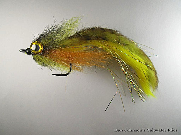 Double Bunny Pike Fly 2- Barred Olive Yellow Orange WW1821
