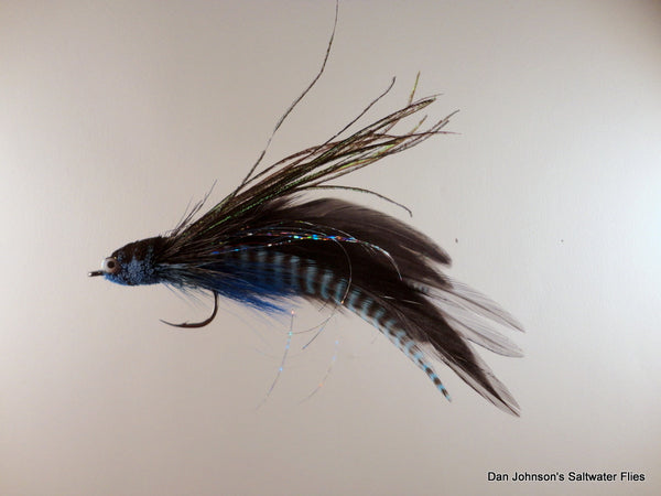 Flat Nose Andino Deceiver - Blue Grizzly Black, Hackle AD205GR