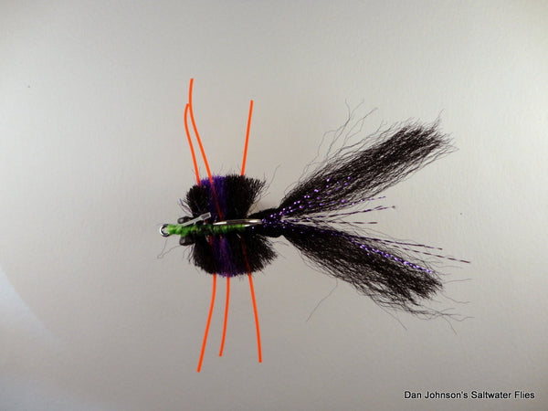 Knotted Leg Fiber Crab - Purple Black  CB035