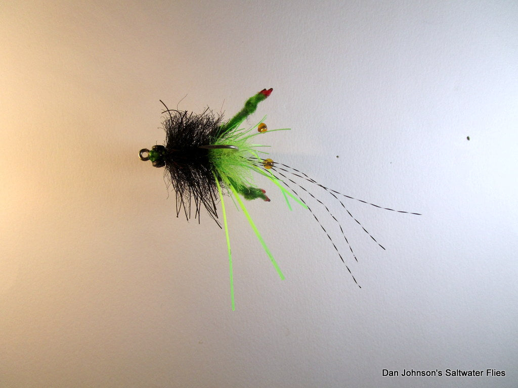 black tarantula fishing lure Tarantula Crab - Black Chartreuse CB054