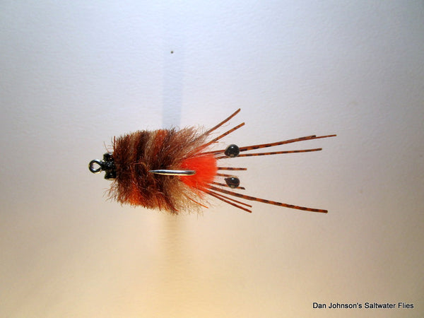 Crusty Fleeing Crab - Barred Copper Red Foil Legs, Brown CB060