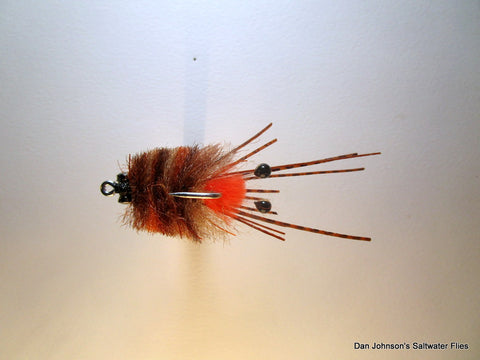 Crusty Fleeing Crab - Barred Copper Red Foil Legs, Brown CB060