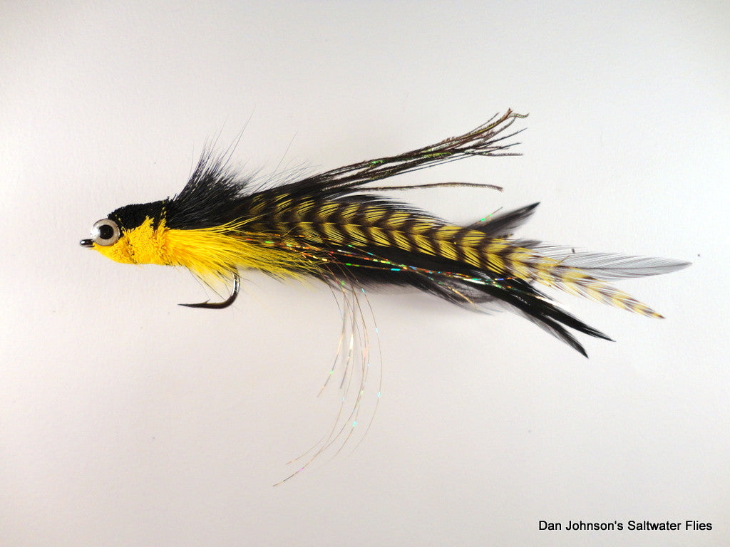 Flat Nose Andino Deceiver - Yellow Grizzly Black, Hackle  IF156GR