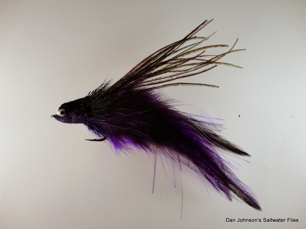 Flat Nose Andino Deceiver - Purple Black, Hackle - IF132