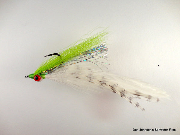 Peacock Bass DeClouser - Chartreuse White IF120
