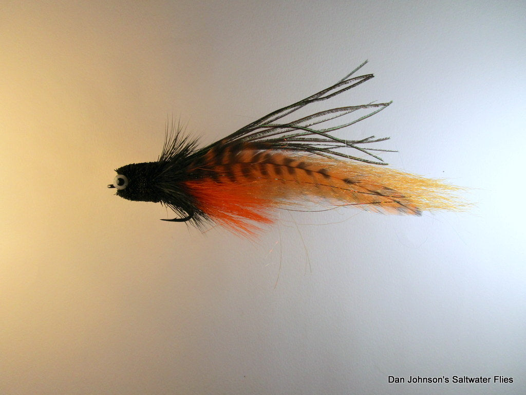 Flat Nose Andino Deceiver - Black Orange Grizzly, Hackle  IF161E