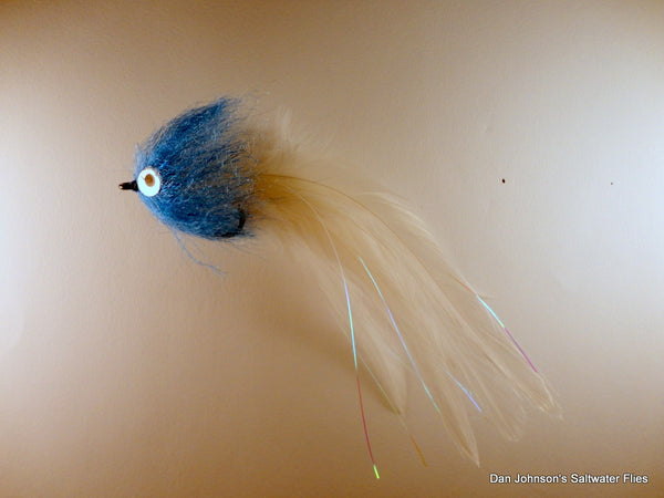 Brush Fly - Blue White  - Hackle  IF196