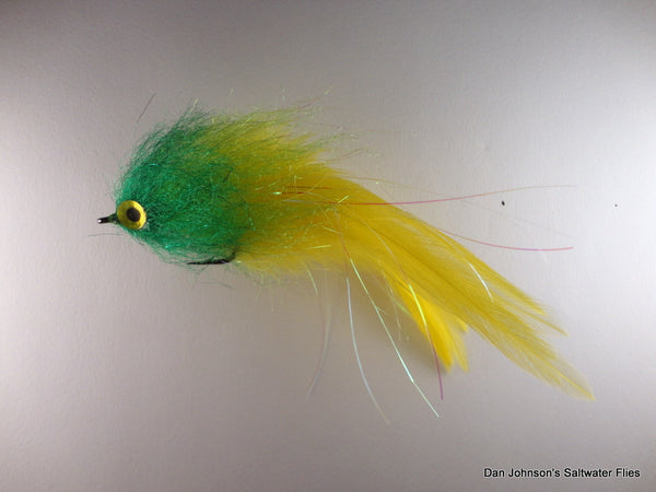 Brush Fly - Green Chartreuse Yellow  - Hackle  IF206