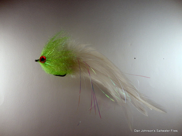 Brush Fly - Chartreuse White  - Hackle  IF207