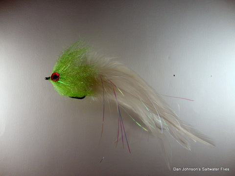 Brush Fly - Chartreuse White  - Hackle  IF207