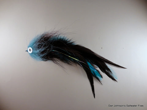 Brush Fly - Blue Black  - Hackle  IF279