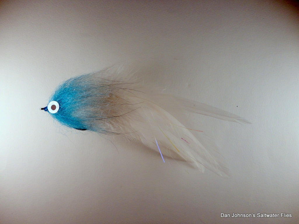 Brush Fly - Blue White - Hackle  IF282