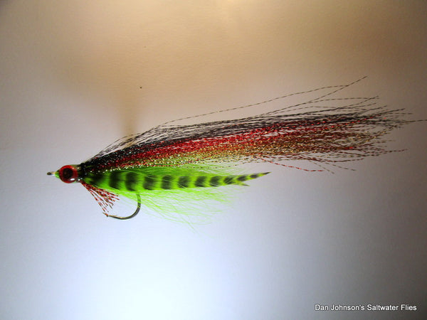 Puck's Not-So-Baby Peacock Streamer - Red Chartreuse  IF318