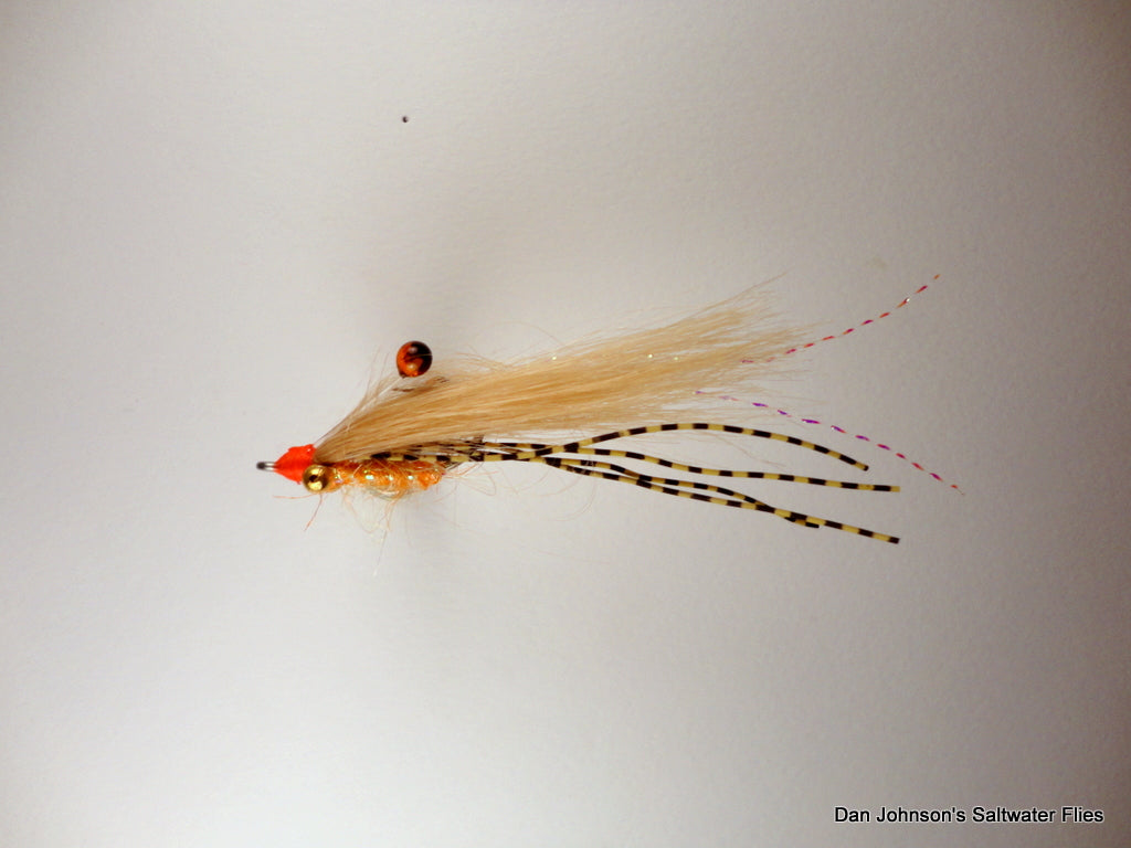Ghost Shrimp - Tan Orange, Bead Chain Eye  IF566