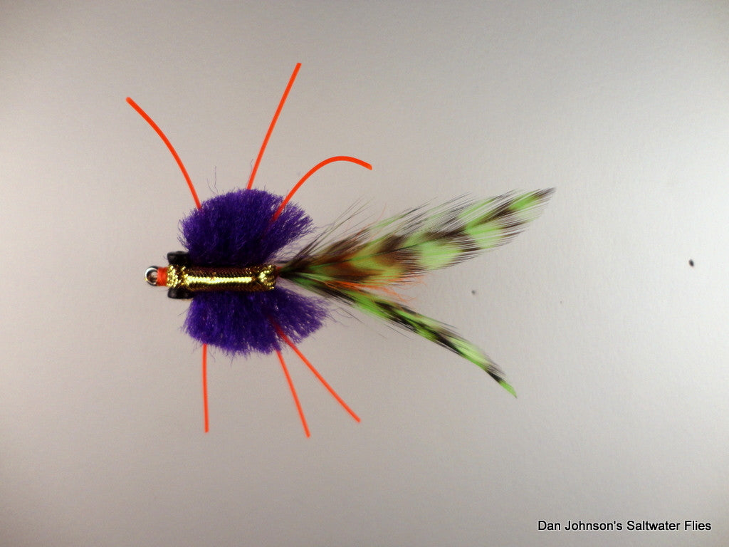 Mardi Gras Rattle Crab, Purple Orange Chartreuse - CB037