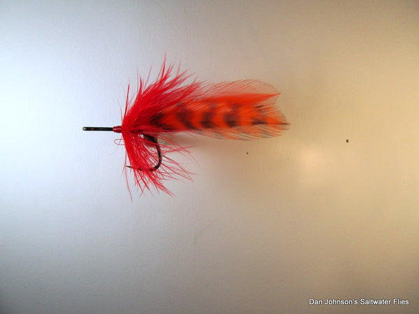 Keys Tarpon - Red Orange Grizzly  TP008D